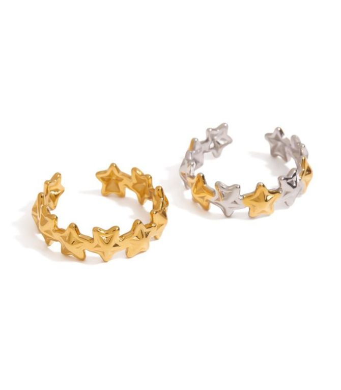 Anillo estrellas bicolor