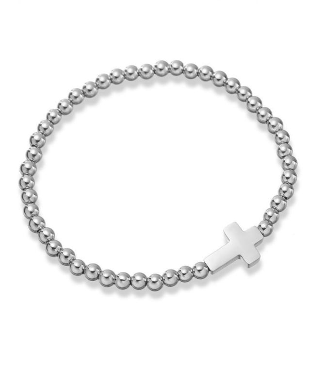 Brazalete plata con cruz