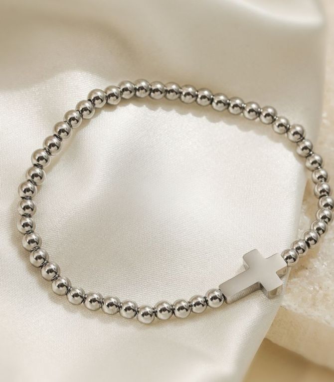 Brazalete plata con cruz