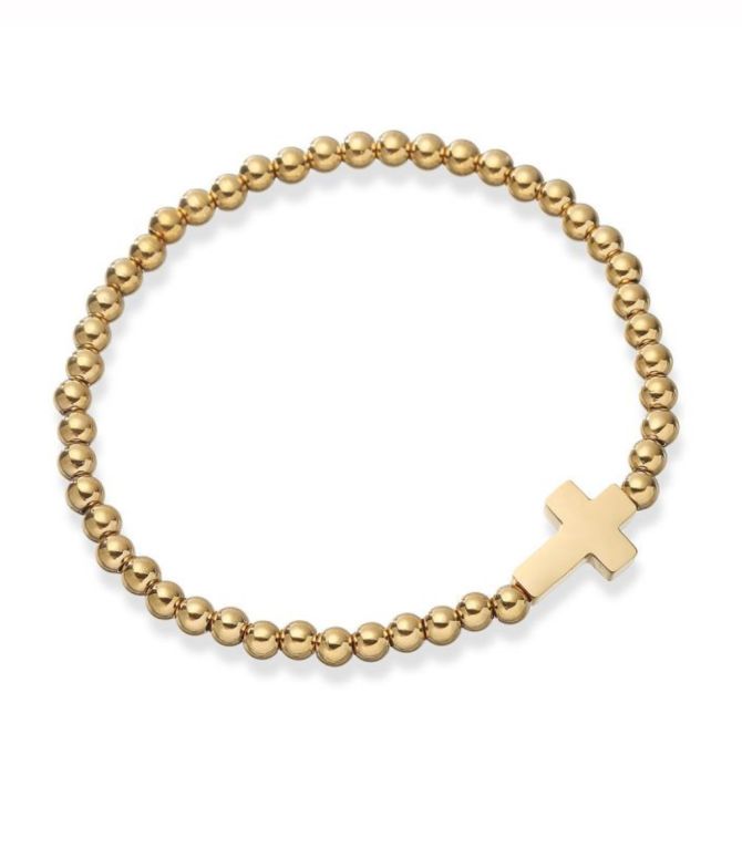 Brazalete dorado con cruz