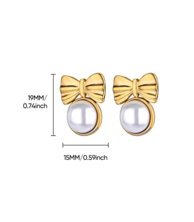 Aretes perla bow