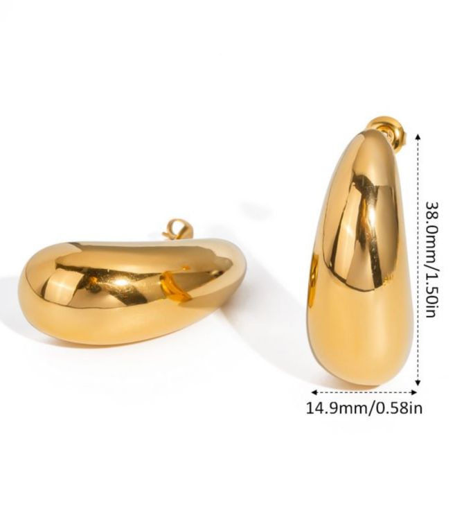 Aretes dorados teardrop