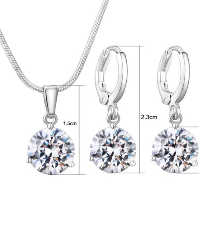 Collar y aretes set diamond