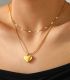 Collar dorado doble con corazón