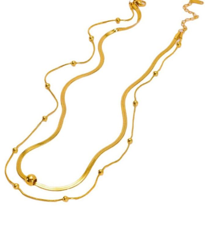 Collar round bead double