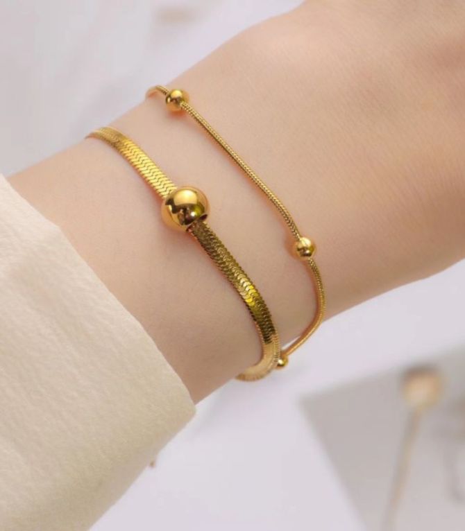 Brazalete round bead double