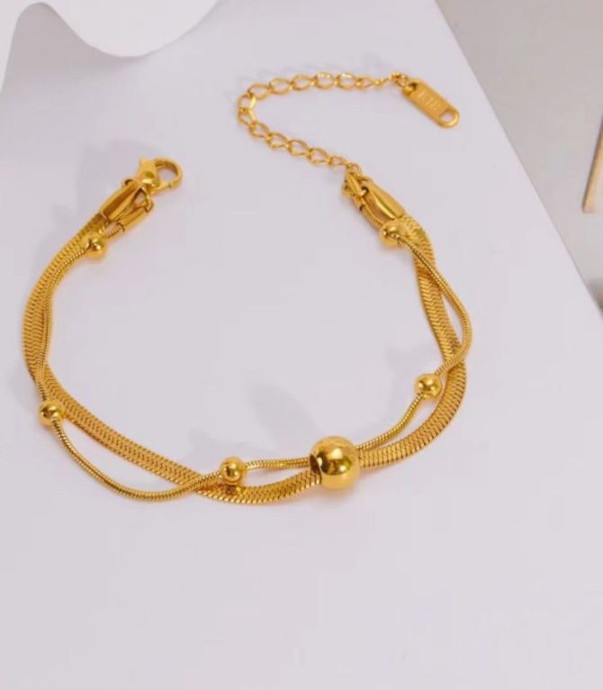 Brazalete round bead double