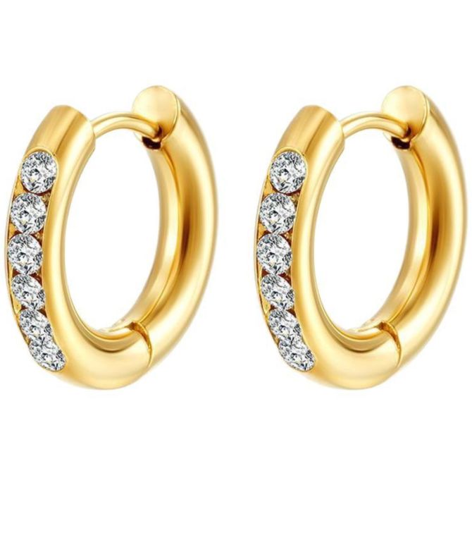 Aretes argolla con zirconias