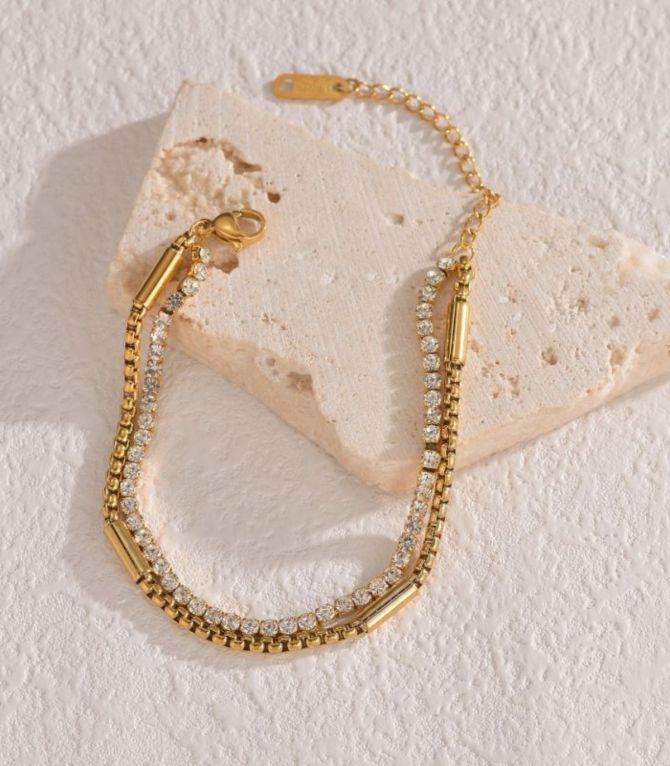 Brazalete doble con zirconias