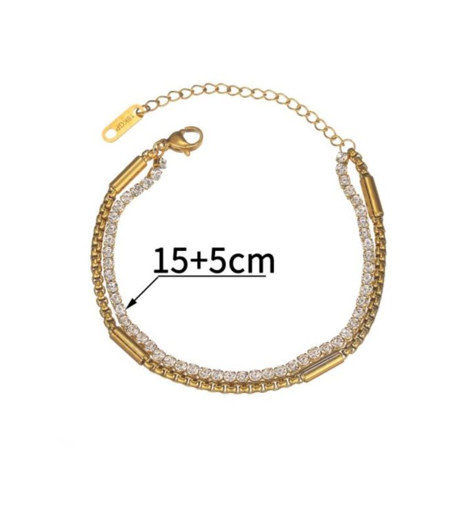 Brazalete doble con zirconias