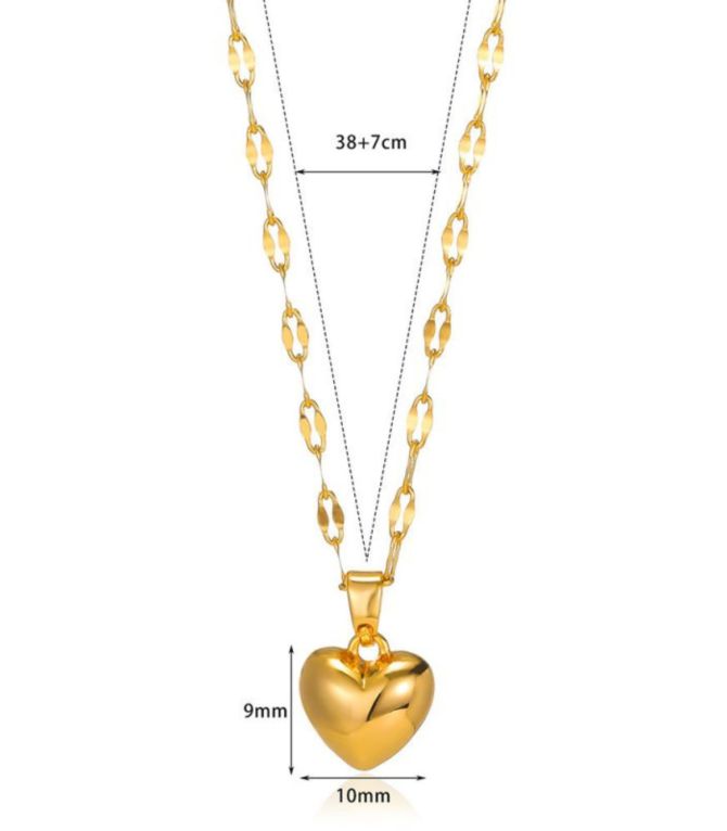Collar dorado con corazón