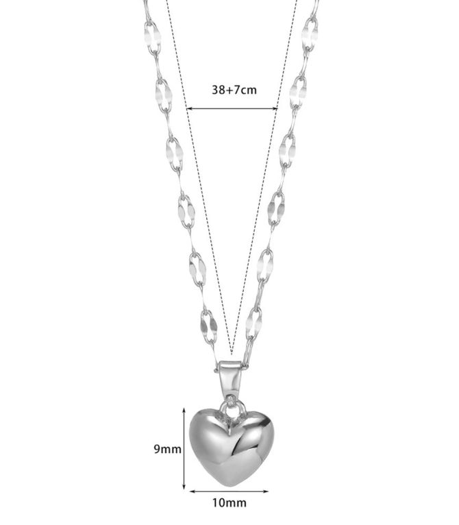 Collar plata con corazón
