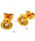 Aretes flor con zirconia 4