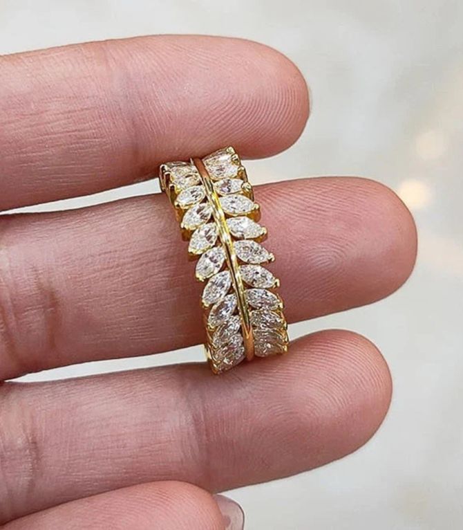 Anillo gold leaf with diamonds 7