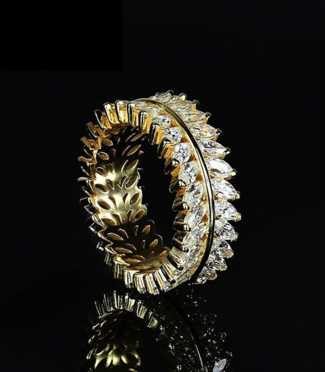Anillo gold leaf with diamonds 7