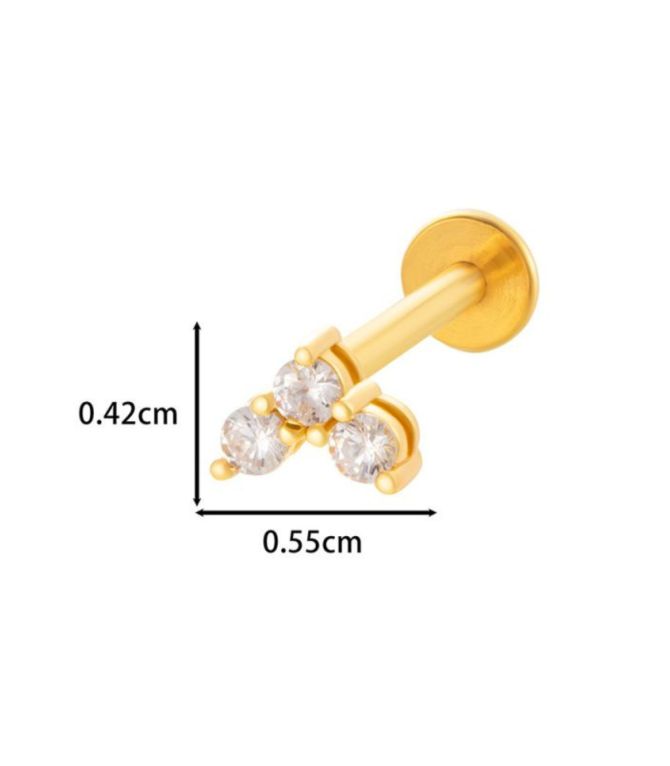 Piercing geométrico dorado