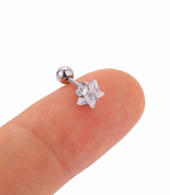 Piercing plata flor 3mm