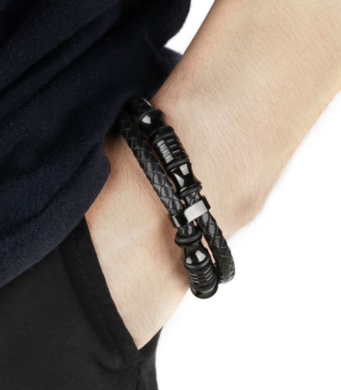 Brazalete cordon tejido