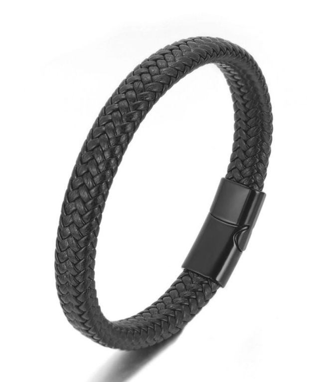 Brazalete negro tejido