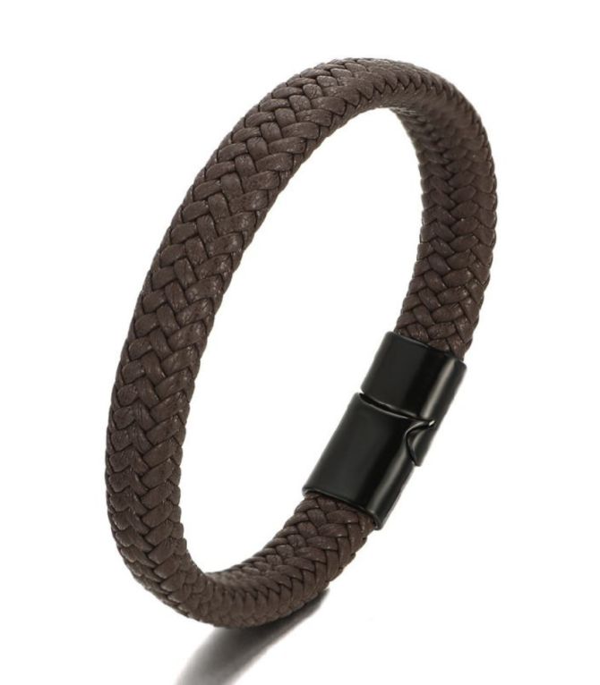 Brazalete cafe tejido