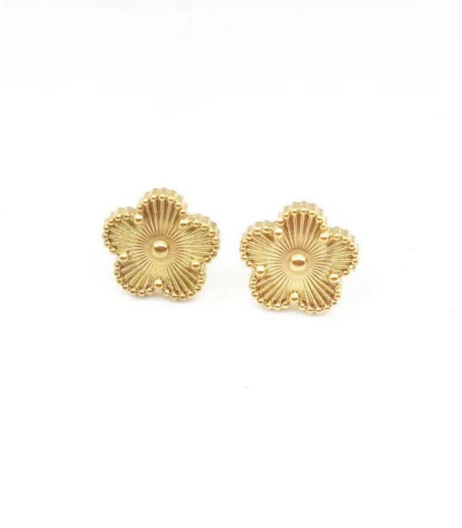 Aretes dorado flores