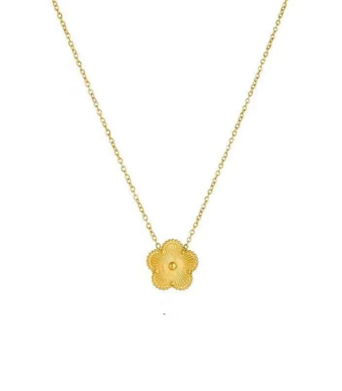 Collar dorado flores