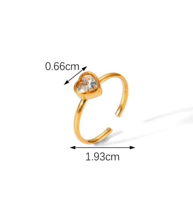 Anillo corazón zirconia
