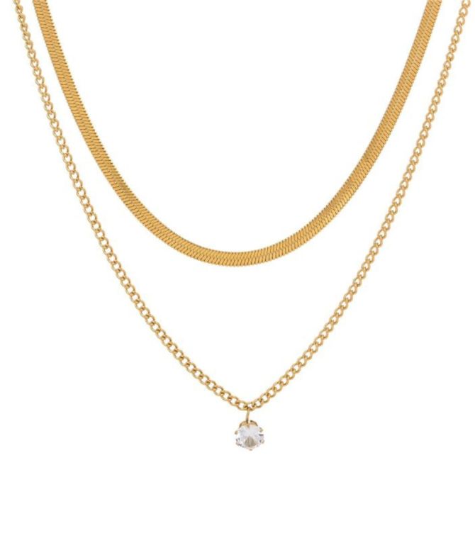 Collar doble con zirconia