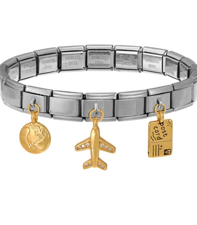 Brazalete 2 plata charms