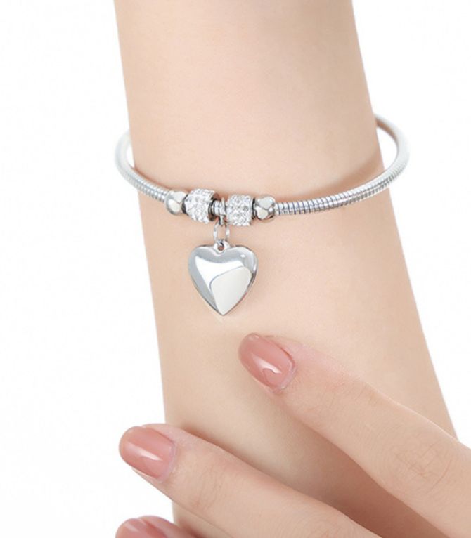 Brazalete plata charms zirconias