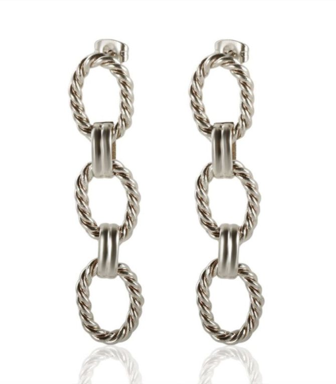 Aretes plata twist