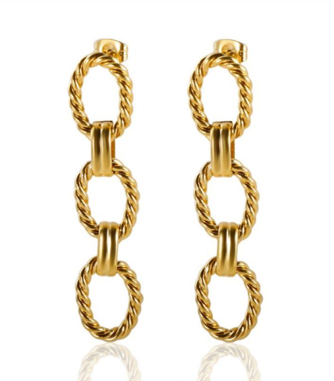 Aretes dorados twist