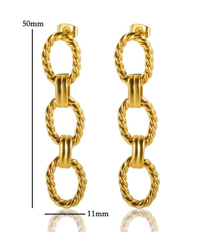 Aretes dorados twist