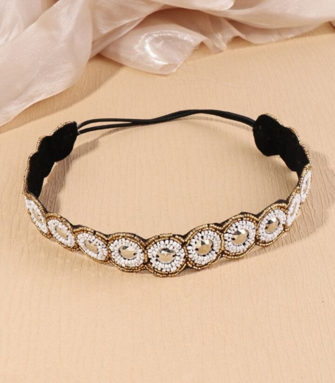 Diadema blanca con dorado