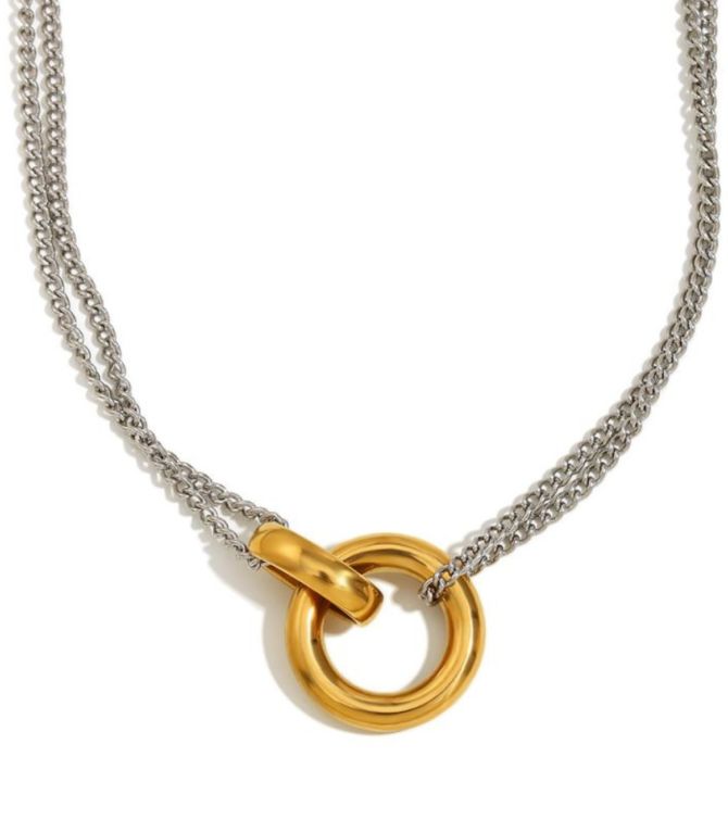 Collar doble bicolor