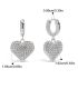 Aretes silver diamond heart