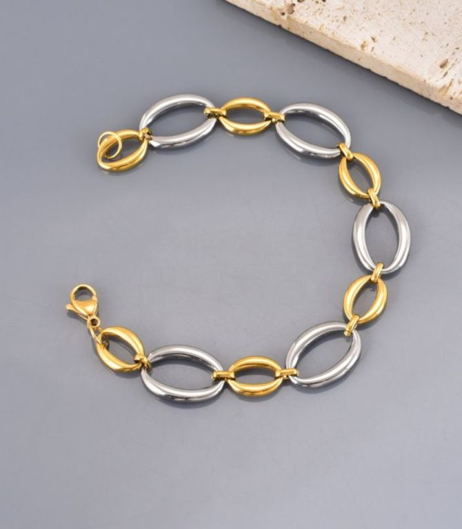 Brazalete cadena bicolor