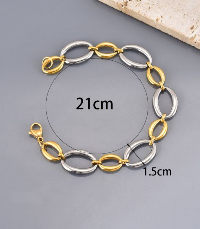 Brazalete cadena bicolor