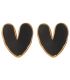 Aretes corazón negro