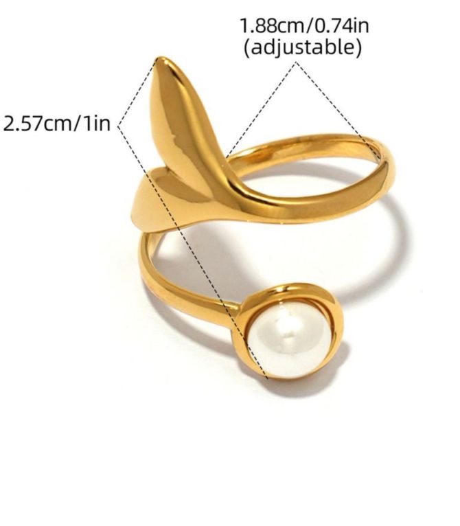 Anillo fishtail pearl