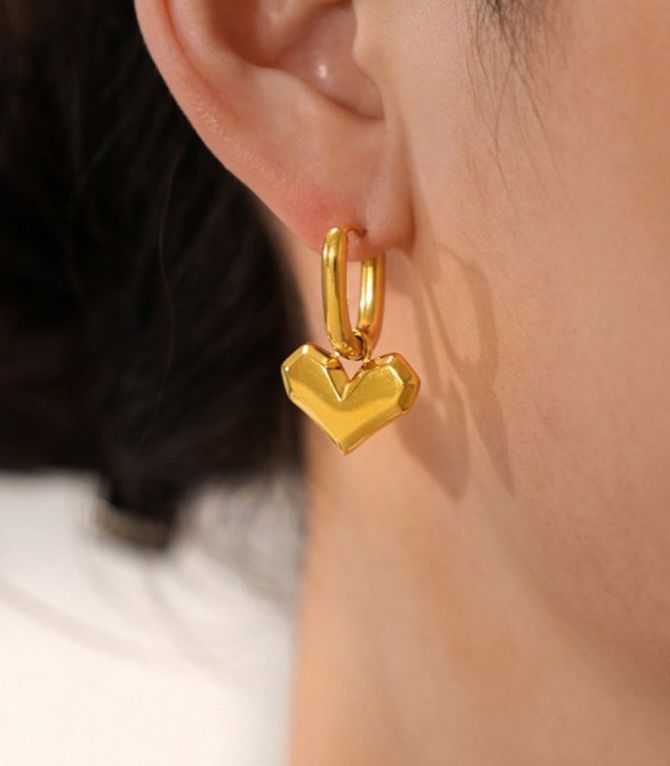 Aretes heart hoop