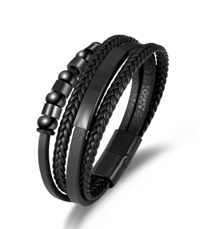Brazalete leather cord braided