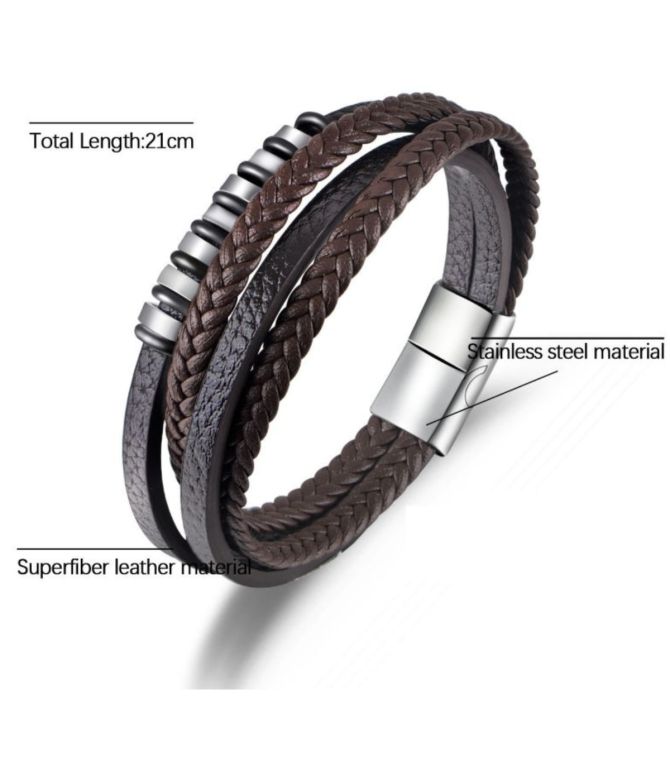Brazalete buckle silver brown