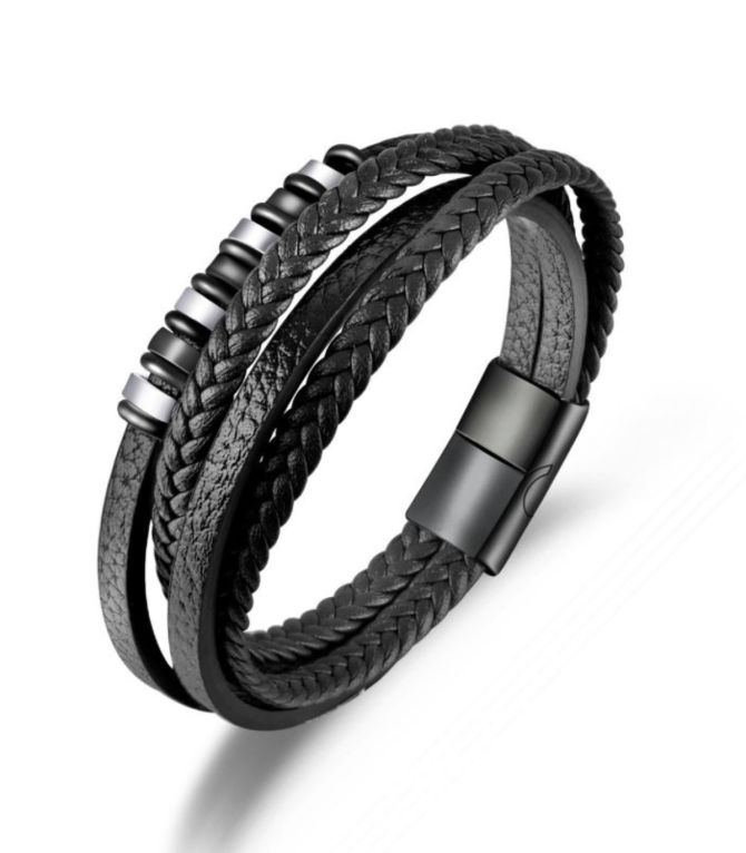 Brazalete buckle silver black