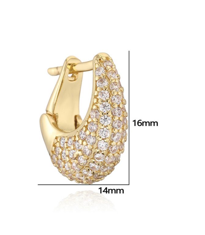 Aretes gold diamond oval
