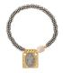 Brazalete silver portrait beaded