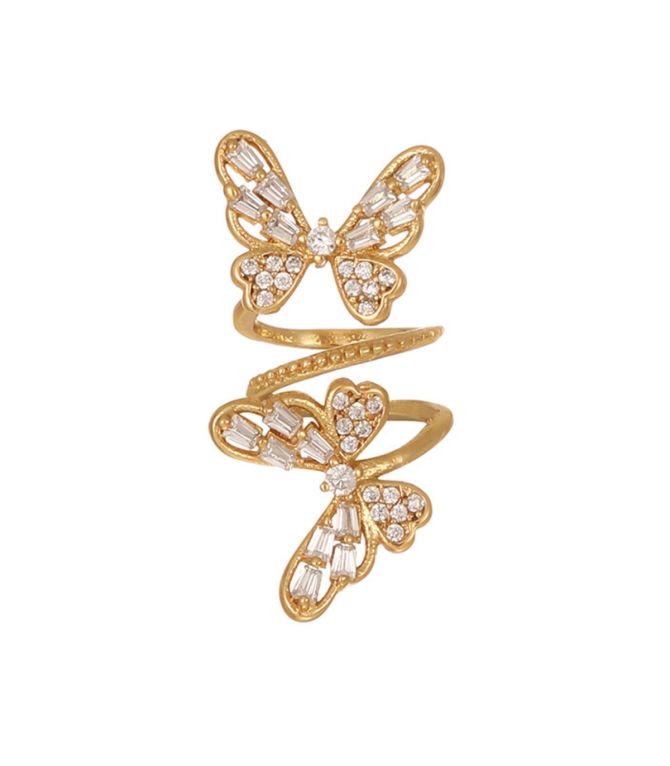 Ear clip dorado mariposas