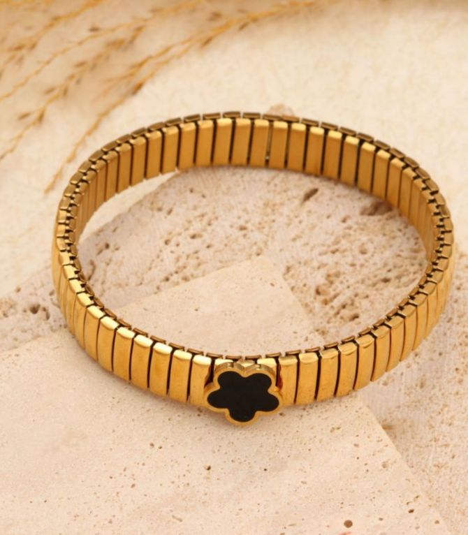 Brazalete dorado flor