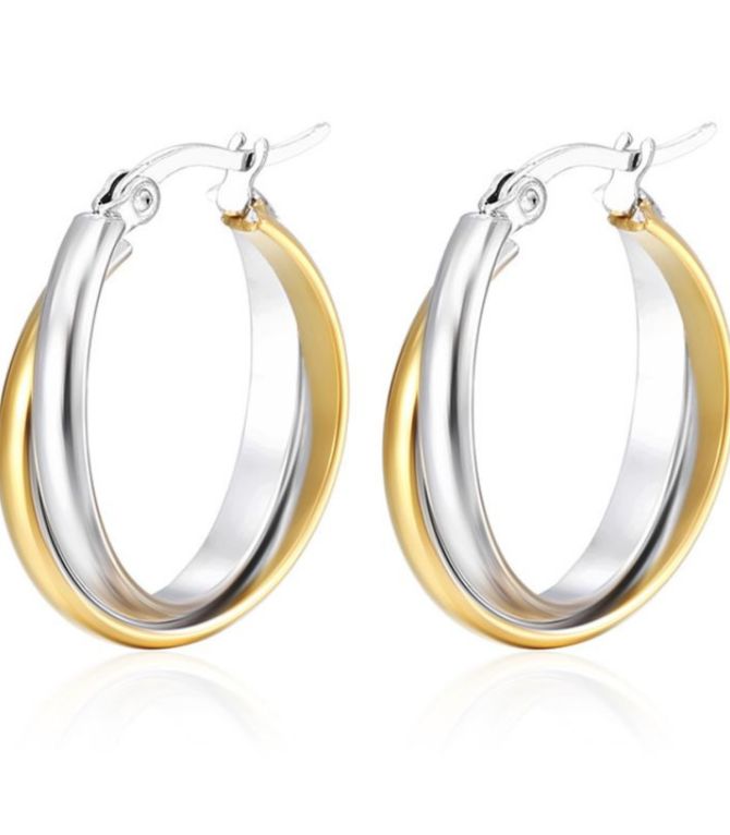 Aretes doble bicolor