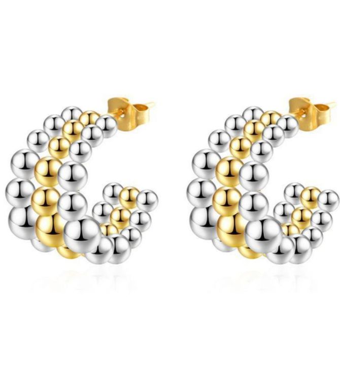 Aretes line bead bicolor